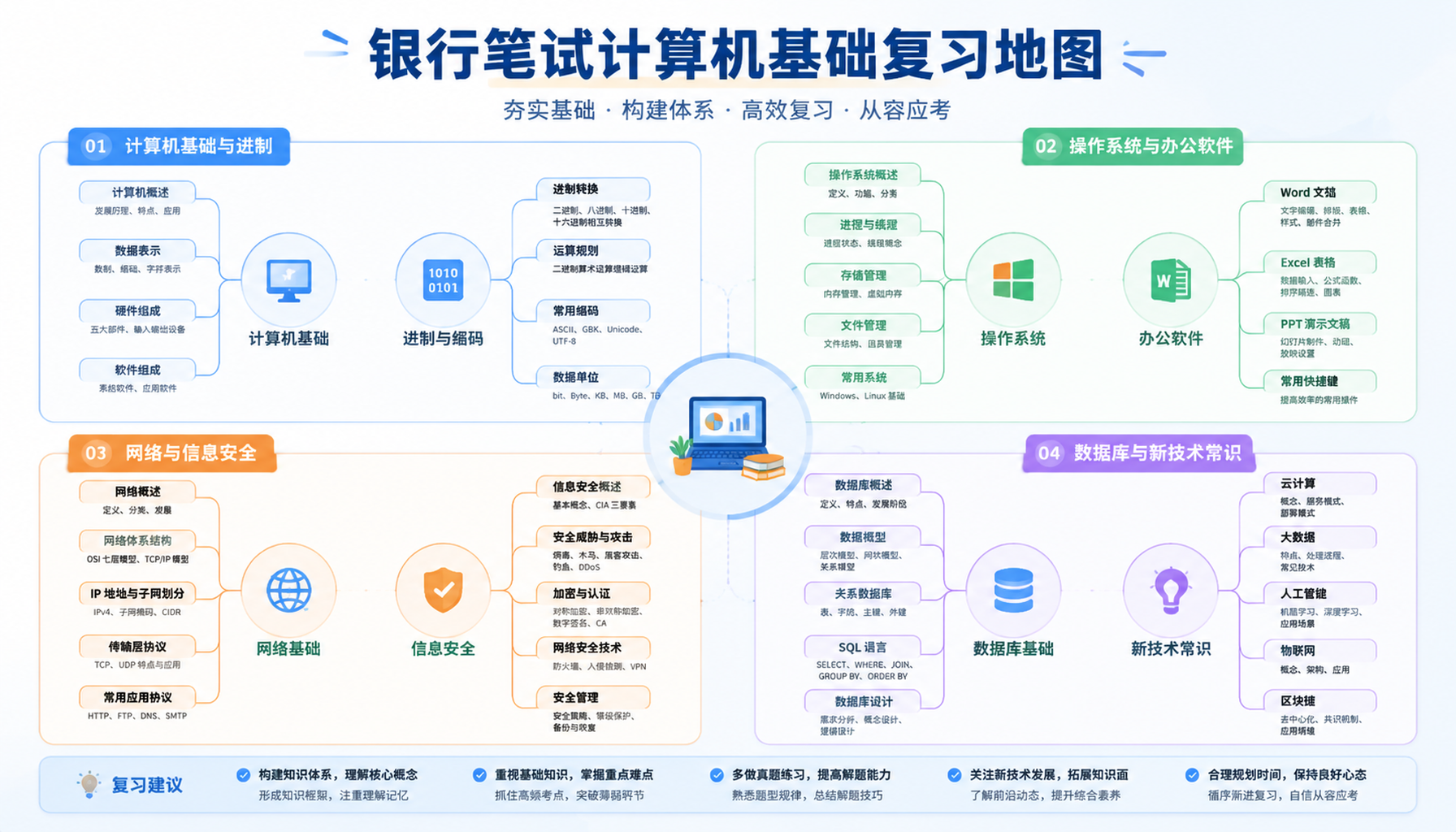 银行笔试计算机基础复习地图
