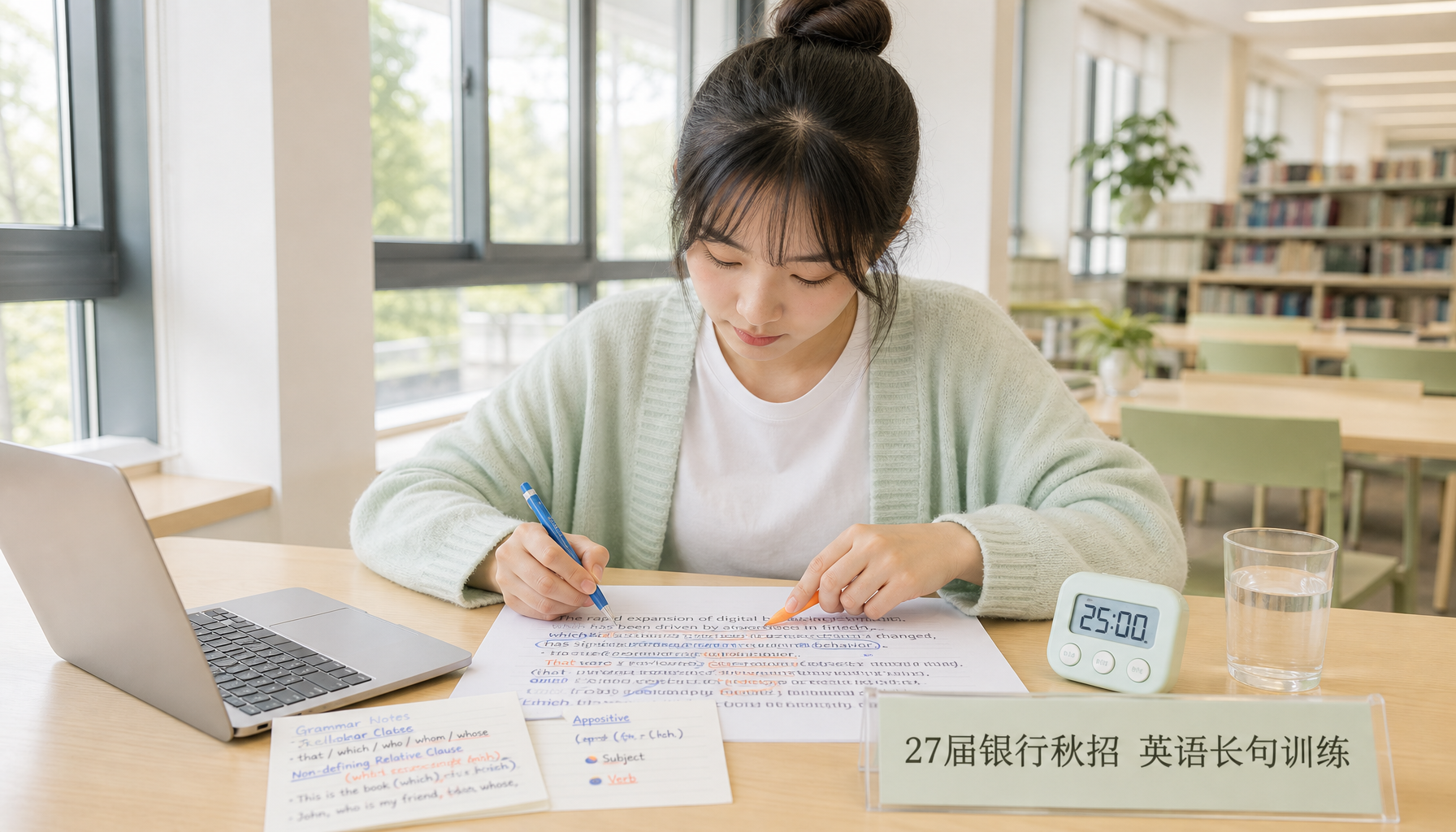 27届银行秋招考生拆解英语长句场景