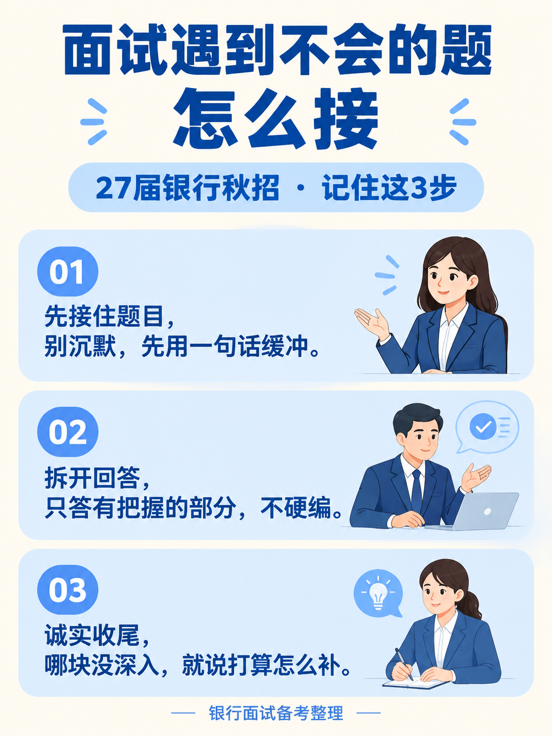面试遇到不会的题怎么接:先接住、拆开答、诚实收尾