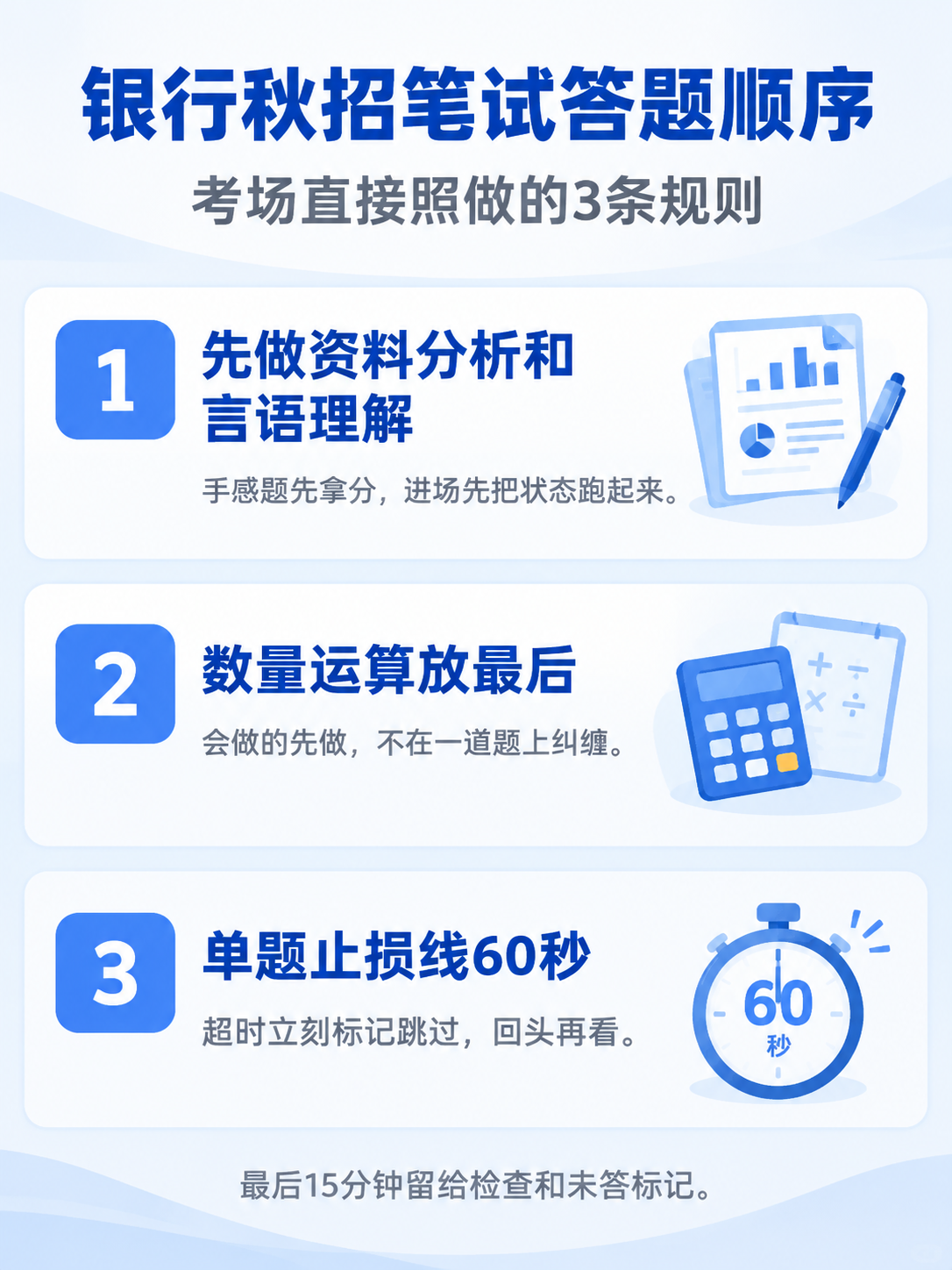 银行秋招笔试答题顺序三条规则