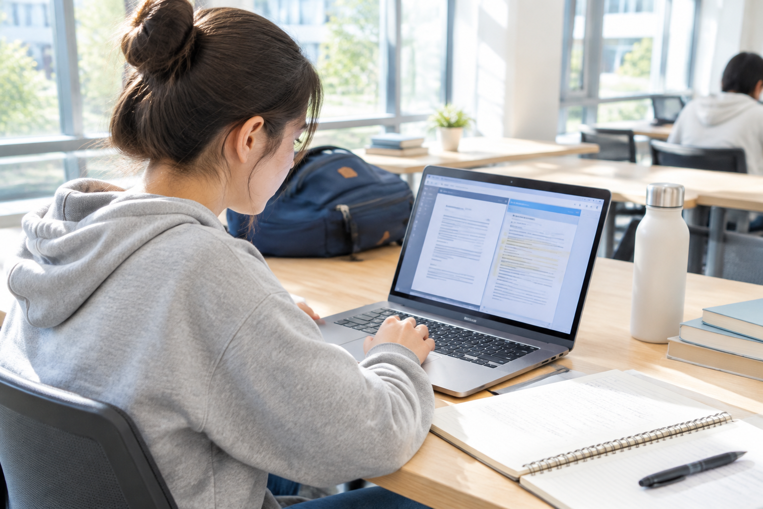 学生逐栏核对网申材料