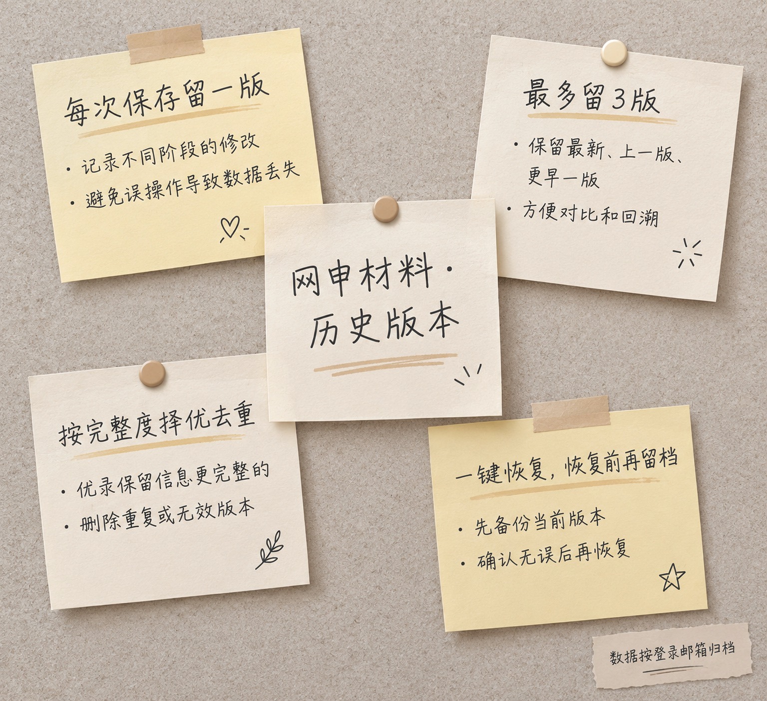 网申历史版本的留档规则