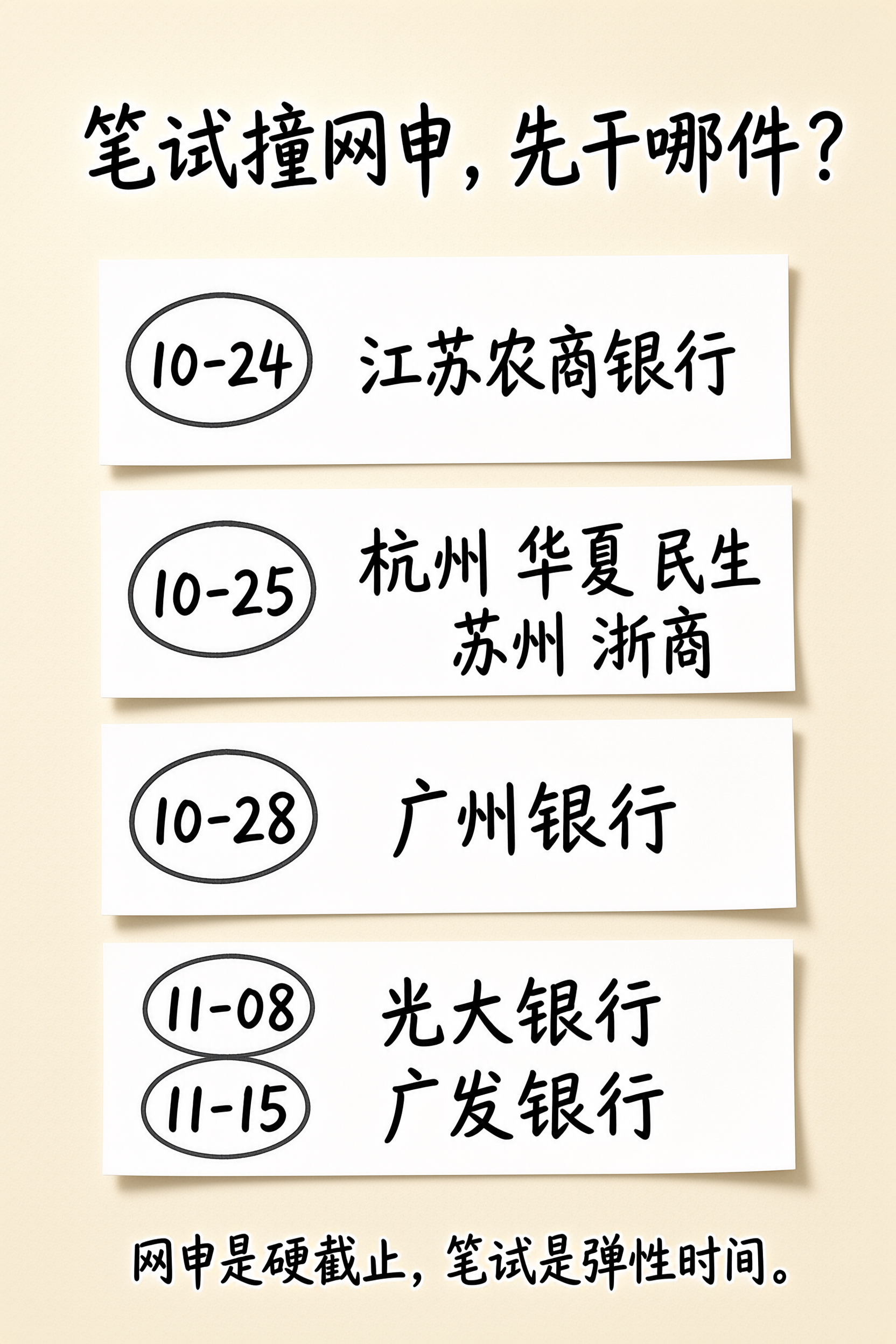 10月下旬网申截止排序便签